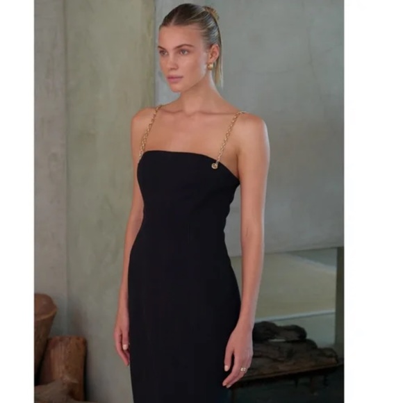 MISHA- Harli midi dress in color back US size 8 - Picture 2 of 13